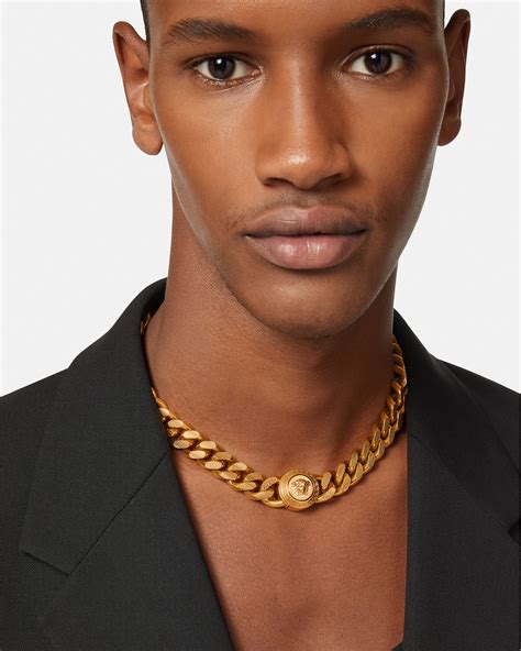 versace mens necklace sale|Versace medusa necklace men's.